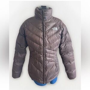The North Face Brown Quilted Goose Down Winter Puffer Coat Jacket Women’s Size S